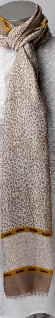 Soft brushed winter printed scarf beige Style: SC/4264BGE image 0